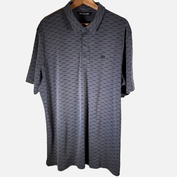 Travis Mathew Mens Golf Polo Shirt Grey Textured Pattern Short Sleeve XL - Picture 4 of 11